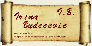 Irina Budečević vizit kartica